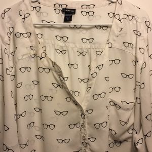 Torrid cream chiffon shirt